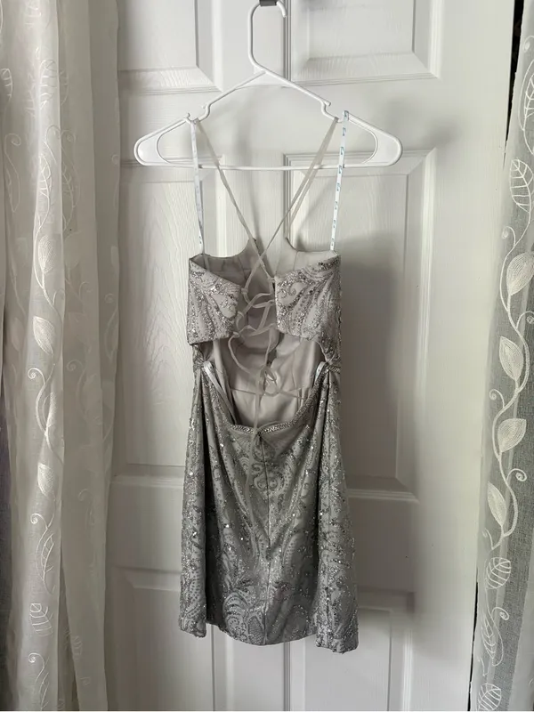 Camille La Vie sequined Glitter Rhinestone mini homecoming dress women sz 4 - Image 11