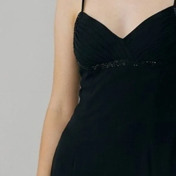Niteline 6 floor-length black slip gown beaded formal wedding guest ball gala - Image 11