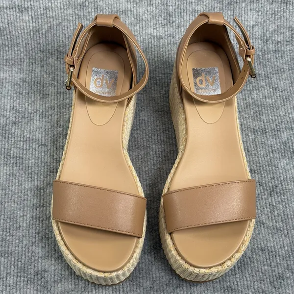 Dolce Vita Size-6.5 Women's Alumina Espadrille Sandals Wedge Brown - Image 11