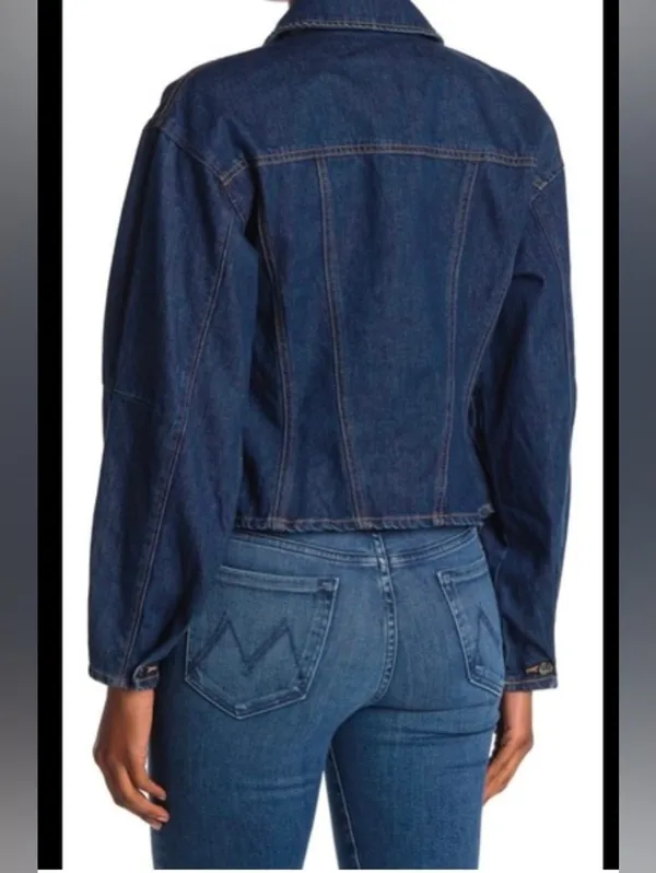 Veronica Beard Imari Denim Jacket In A Dark Blue Wash Size S - Image 2