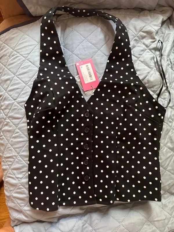 Edikted Twyla Polka Dot Halter Top M NWT - Image 2
