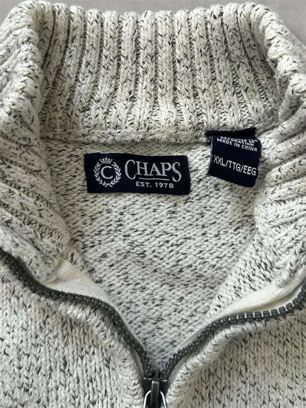 Ralph Lauren Cream Chaps Quarter Zip Sweater - Image 2