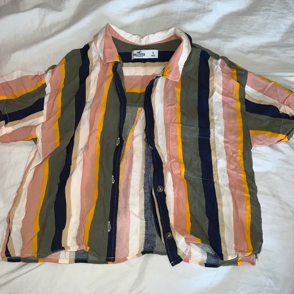 Hollister Striped Short Sleeve Button Up - Image 4