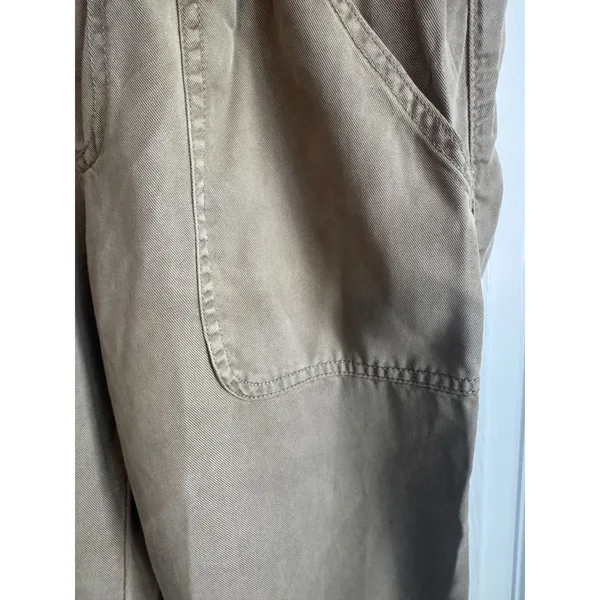 Nicole Miller New York Womens XS Lyocell Jogger Pants Tan Paperbag Waist Belted‎ - Image 7