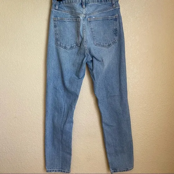 Zara Light Wash High Rise Skinny Distressed Jeans‎ relaxed size 2 - Image 5