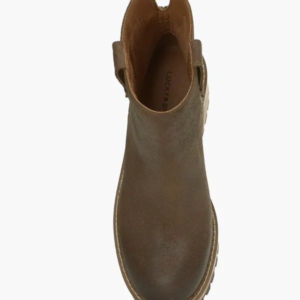 NEW LUCKY BRAND Rhoslyn Lug Sole Platform Bootie Color: Bark Wxysud - Image 5