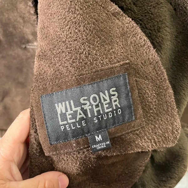 Vintage Penny Lane Shearling‎ Coat Fur Trim Boho Glam Leather Brown Medium - Image 7