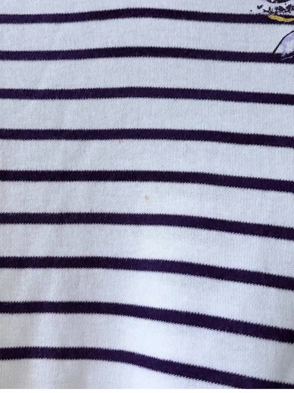 Hasting & Smith NWT Dark Purple Striped Floral 3/4 Sleeve Cotton Blend Top XL - Image 2