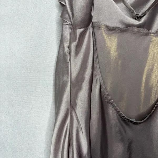 Zara Champagne Satin Maxi Dress - Image 7