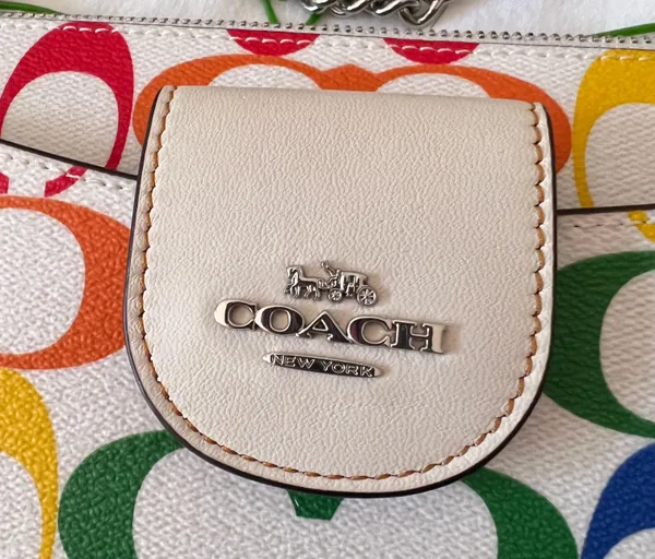 Coach Poppy Crossbody With Card Case In Rainbow Signature Canvas c4697 - Image 3