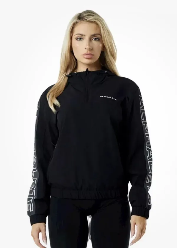Alphalete Women’s EXP Tech Windbreaker- Black Matter, Size Small - Image 2