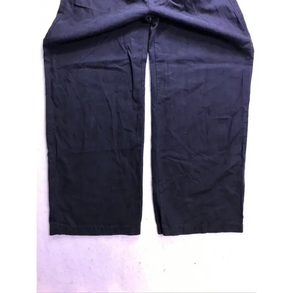 Madewell Wide Leg Pants Womens 4 Black Lyocell Linen Pleated Trousers - Image 8