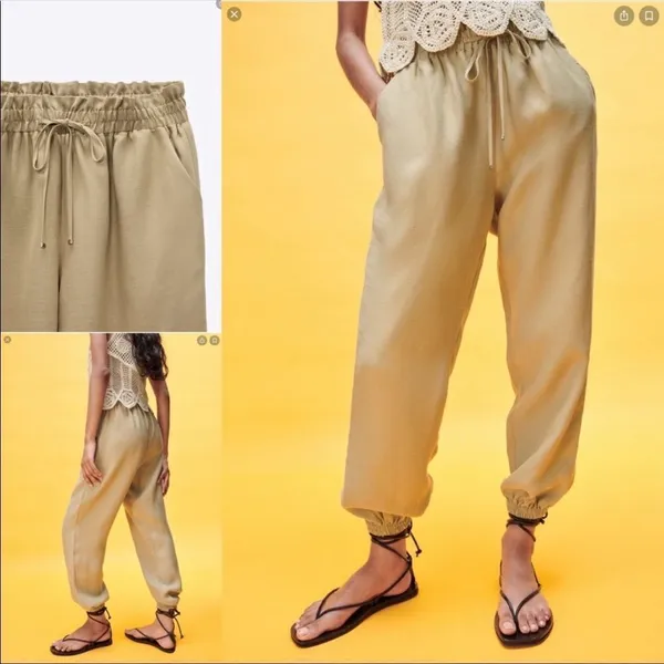 ✨ Zara Linen Blend Paperbag Jogger Pants✨ - Image 2