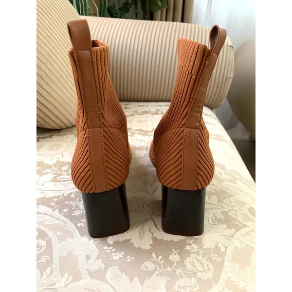 NEW Steve Madden Dimmer Knit Sock Boots in Tan - Image 6