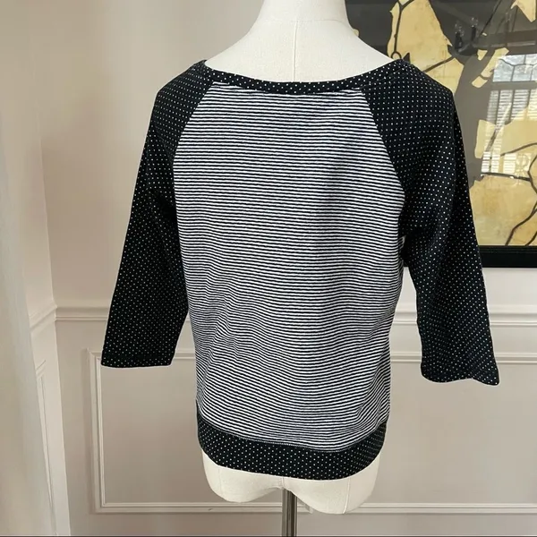 Betsey Johnson Cropped Stripe Polka Dot Top S - Image 2