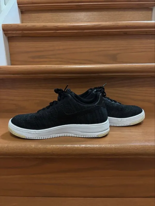Nike Air Force 1 Flyknit 2.0 Shoes Black and White Sneakers - Image 4