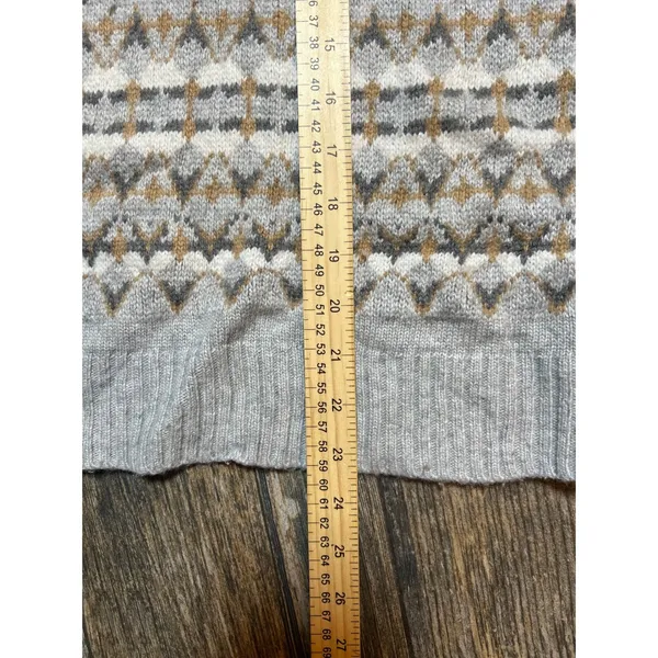 J. Crew Fair Isle Geometric Pattern Merino Wool Blend Crewneck Sweater Size‎ Med - Image 10