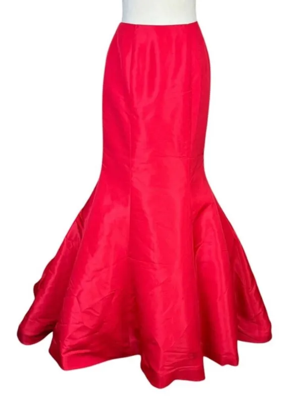 Sherri Hill Red Mermaid Skirt with Train size 8 NEW paired with checkered blouse - Image 4