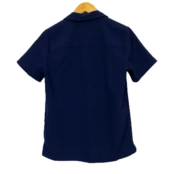 FIGS Nala Short Sleeve Scrub Polo Top - Blue - XS - Image 2