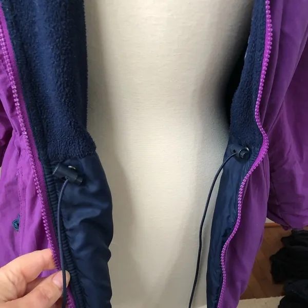 Vintage Columbia Bright Purple Nylon Fleece Coat M - Image 7
