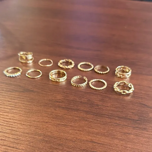 Gold Stacking Ring Set of 10 - Image 5