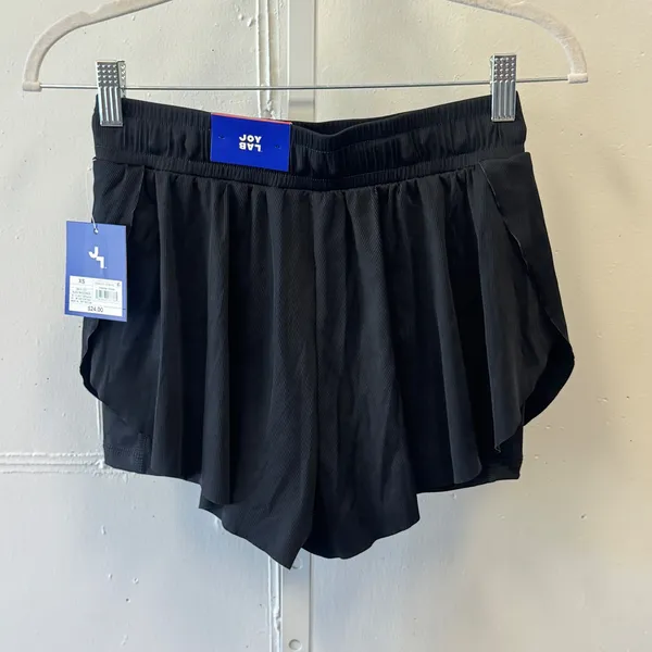 NWT JoyLab Women's Mid-Rise Ribbed Athletic Shorts‎ Black Onyx XS Athletic - Image 2