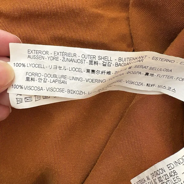 Zara Drawstring Belt Orange Trench Coat Size Medium Womens Pockets Long sleeve - Image 10