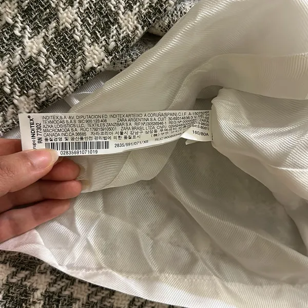Zara Ecru Textured Check Cut-Out Mini Dress - Image 10