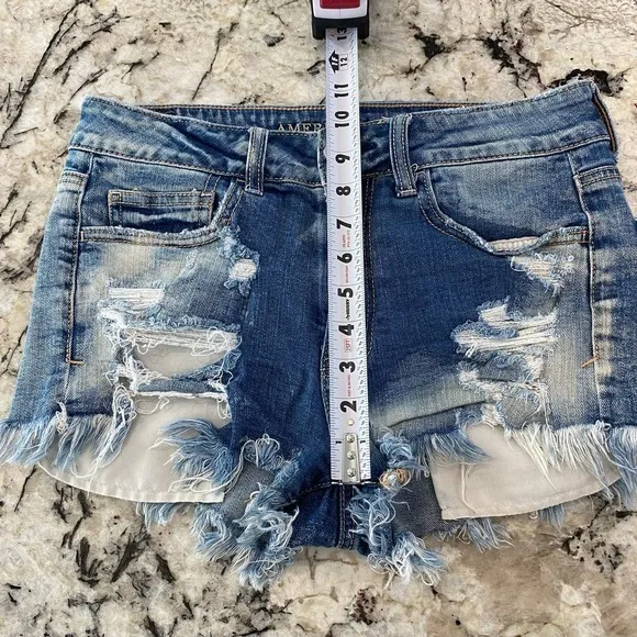 American Eagle High-Rise Shortie‎ Jean Short Size 6 - Image 4