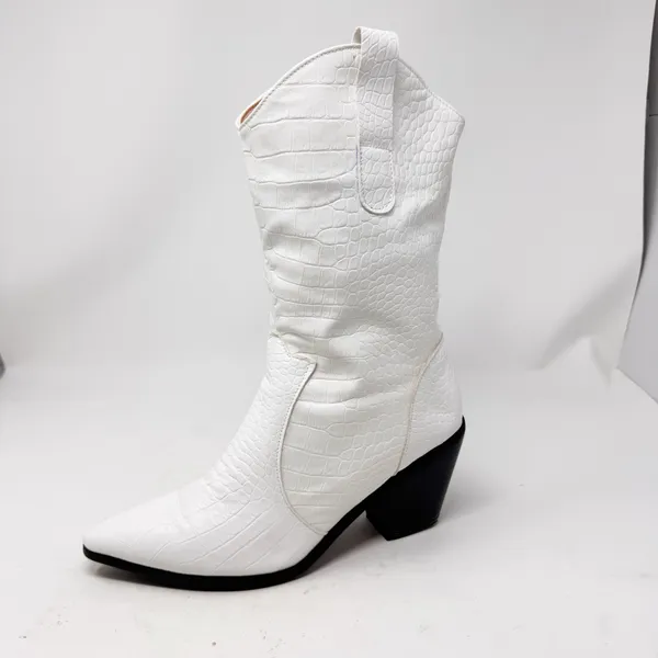 Amazon White Croc Cowboy Boots size 9 Western Festival Cowgirl Boots - Image 9