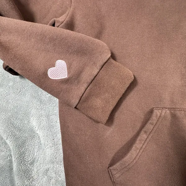 Women's Dandy Worldwide Make A Wish Oversized Lux Hoodie Large Chocolate Brown - Image 4