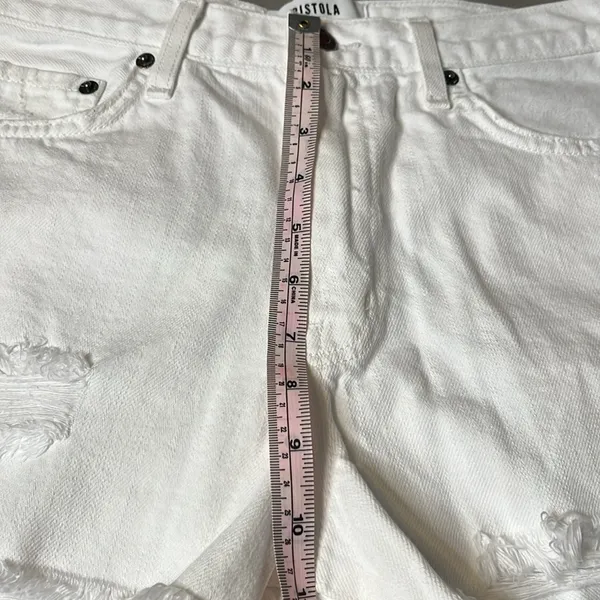 Pistola Nova High Rise Distressed Jean Shorts Size 28 Luxe White A-15 - Image 11