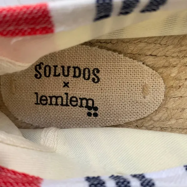 NEW Soludos x Lem Lem Espadrille Comfort Slip-On‎ Shoes in White/Cherry Red - Image 6