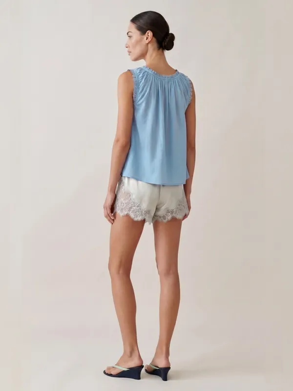 NWT Few Moda Violetta Cotton Top size Small S Blue lace tank Sorella - Image 2