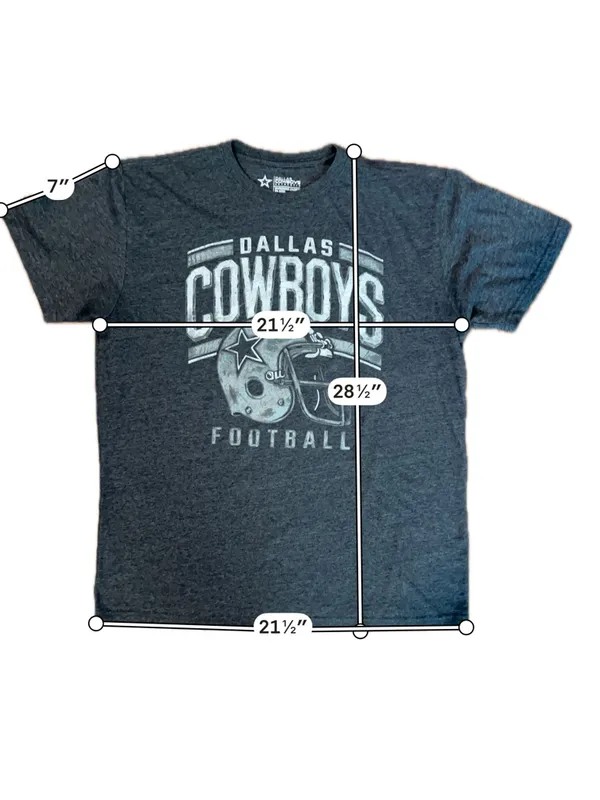 Dallas Cowboys Authentic Apparel Football Helmet Graphic Tee Heather Charcoal XL - Image 3