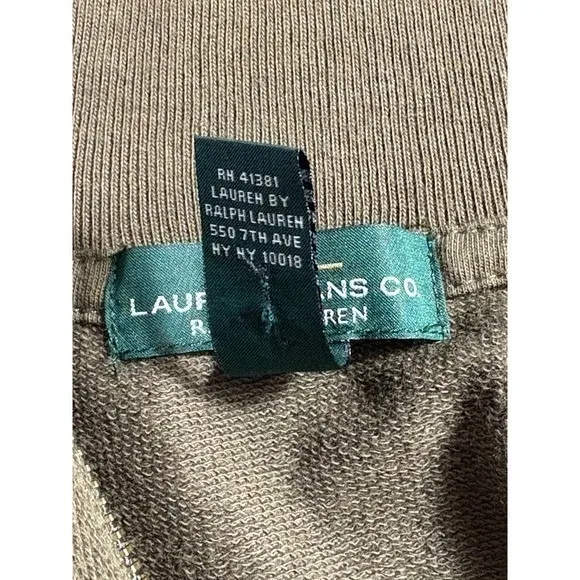 Lauren Jean Co green jacket brass detail front pockets‎ mock neck XL - Image 5