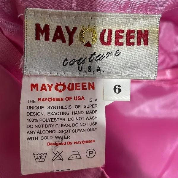 Vintage May Queen‎ Couture Pink Dress With Wrap - Image 9