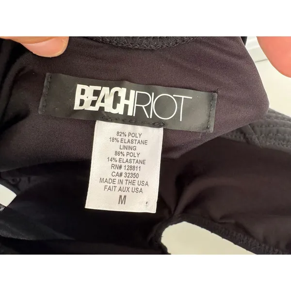 Beach Riot‎ Marisa black mesh detail one piece swimsuit size medium - Image 9