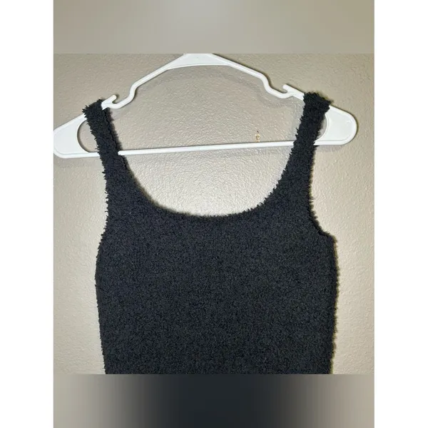 SKIMS Cozy Knit Fuzzy Black Loungewear Tank Top Women’s Size Small / Medium - Image 7