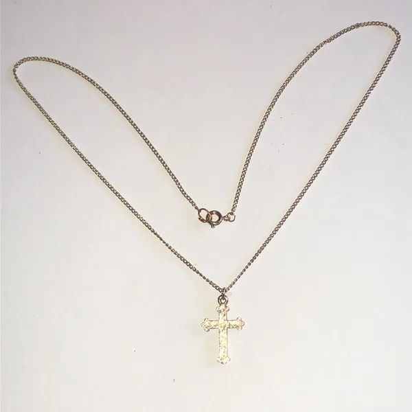Gold Tone Dainty Cross Pendant Necklace - Image 5