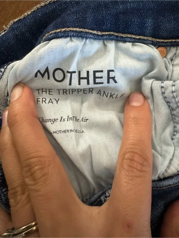Mother The Tripper Ankle Fray Jeans Size 25 Blue Crop Raw Hem Premium Denim - Image 9