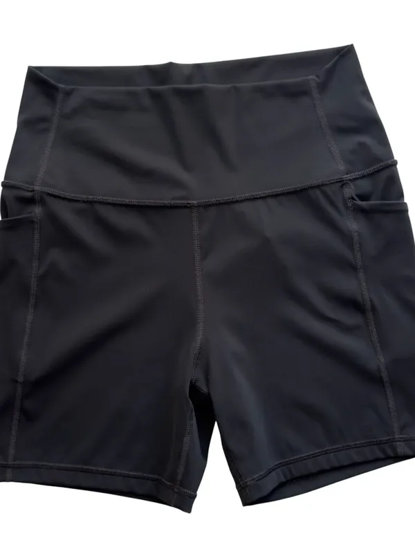 CRZ Yoga Black Biker Shorts Pockets 5" Naked Feeling High Waist Medium Women’s - Image 3