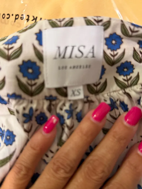 Misa Los Angeles Georgia Mini Dress Floral Print Ruffle Hem xs oversized NWOT - Image 9