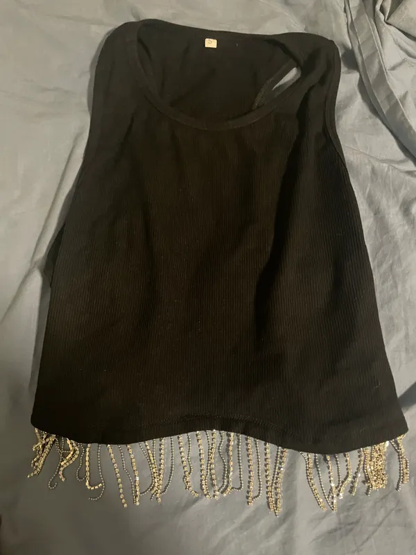 Amazon black rhinestone top - Image 5