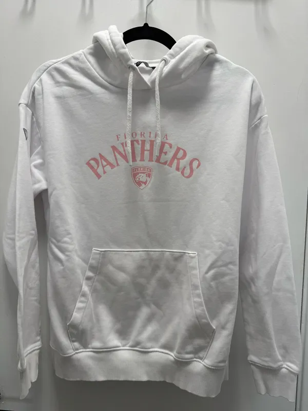 Levelwear Women’s White And Pink Florida Panthers Logo Hooded Sweatshirt Size S - Image 3