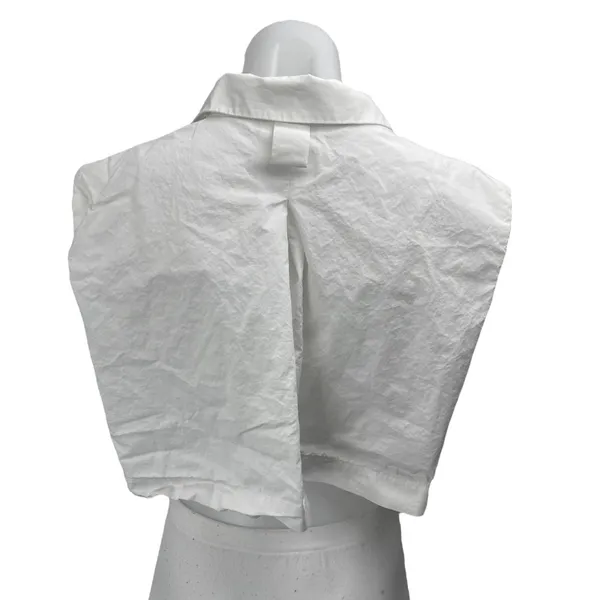 Urban Revivo White Sleeveless Chain Necklace Button Down Crop Shirt Tank Top 6 - Image 2