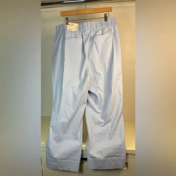 NWT Light Blue straight leg pull on pants size 0X - Image 2