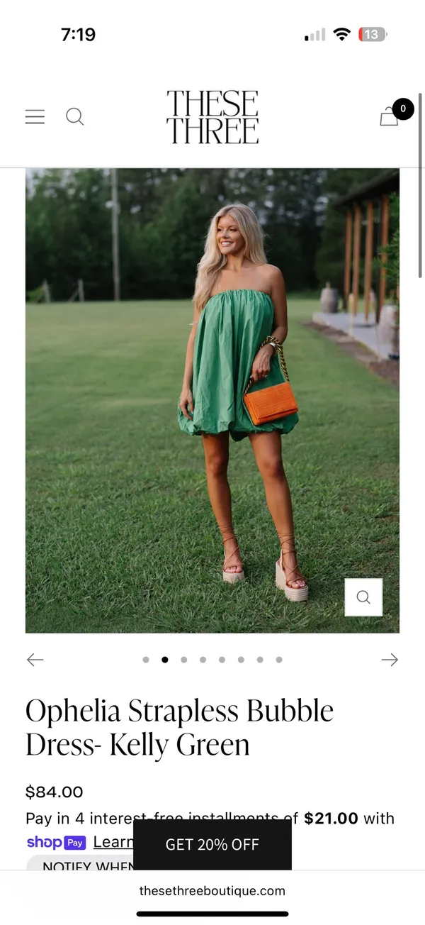 Kelly Green Bubble Dress These Three Boutique - Image 3