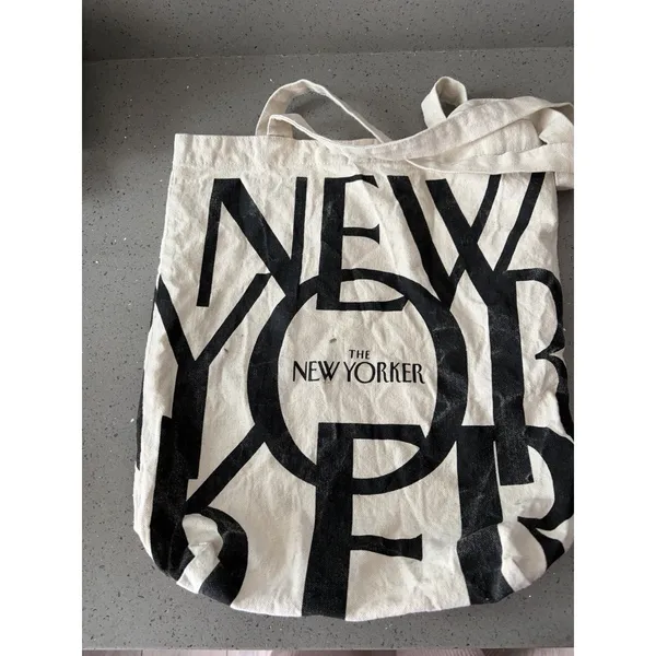 The New Yorker Magazine Tote Bag 15” Canvas Shopping Fun Chic Reusable - Image 2