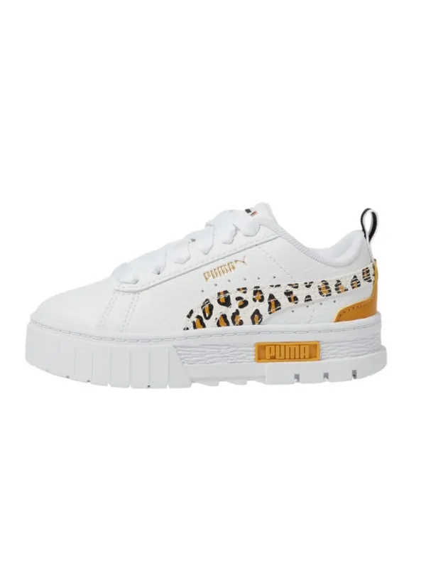 PUMA Mayze Roar Platform Sneakers Shoes White 7 Women's, Size 5.5 Girl's - Image 4